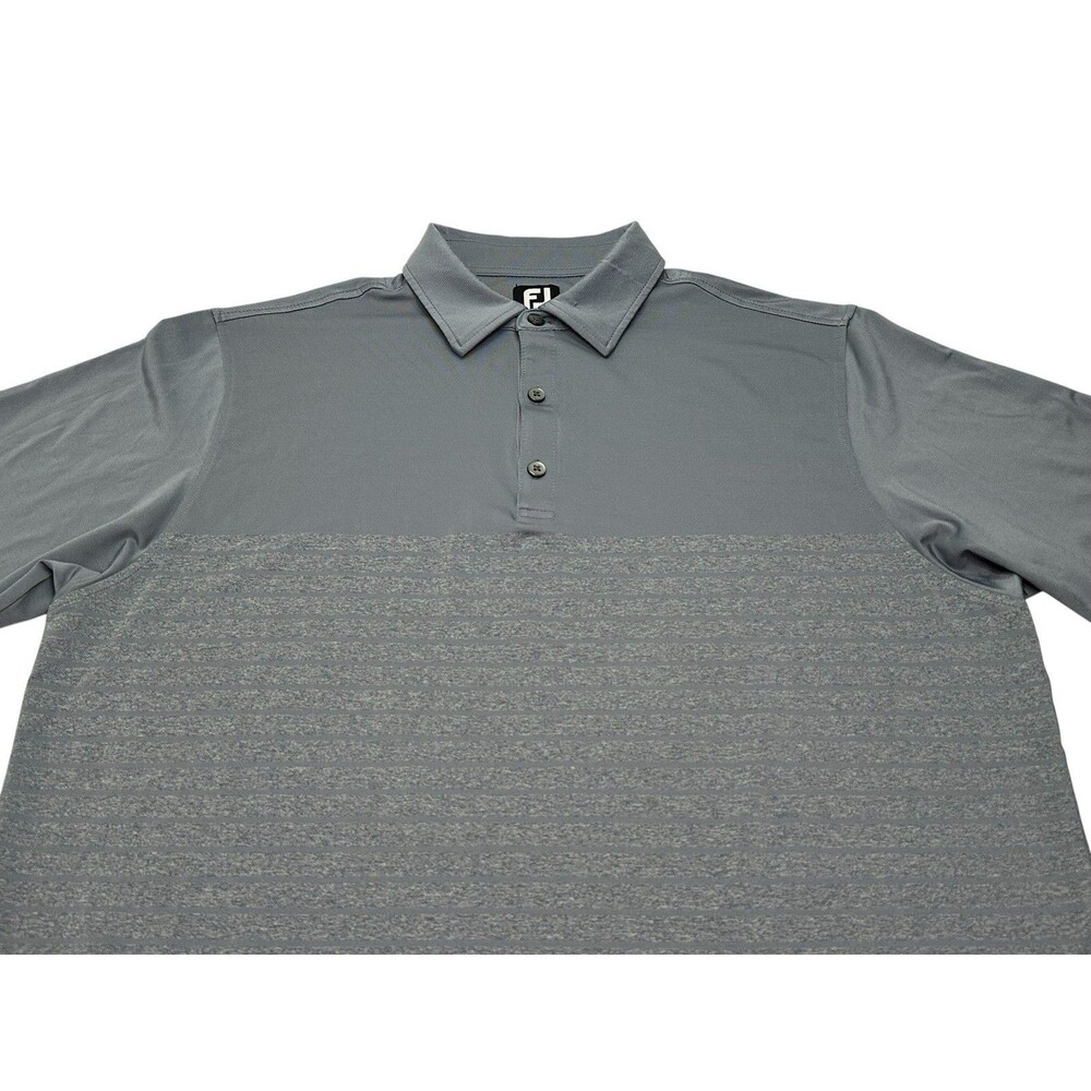 Men's FootJoy Engineered Heather Pinstripe Lisle Performance Golf Polo Large - Picture 2 of 10